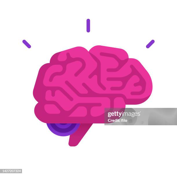 stockillustraties, clipart, cartoons en iconen met human brain thinking idea brainstorming intelligence design element - cerebral cortex