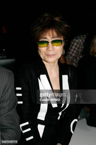 Yoko Ono attends Y-3's spring 2006 runway show.