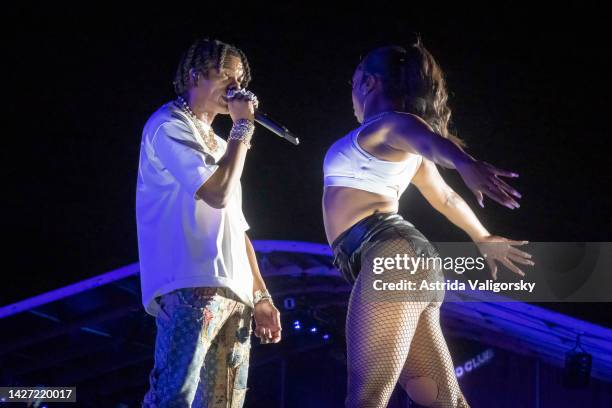 Lil Baby performs onstage with a dancer during his set for Rolling Loud at Citi Field on September 24, 2022 in New York City.