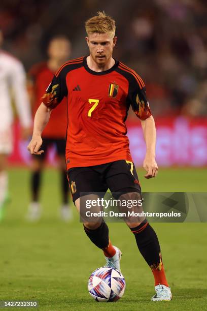 Kevin De Bruyne of Belgium in action during the UEFA Nations League League A Group 4 match between Belgium and Wales at King Baudouin Stadium on...