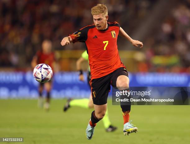 Kevin De Bruyne of Belgium in action during the UEFA Nations League League A Group 4 match between Belgium and Wales at King Baudouin Stadium on...