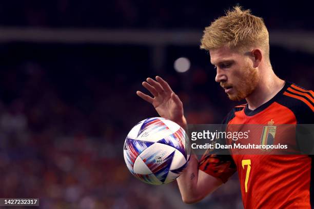Kevin De Bruyne of Belgium in action during the UEFA Nations League League A Group 4 match between Belgium and Wales at King Baudouin Stadium on...