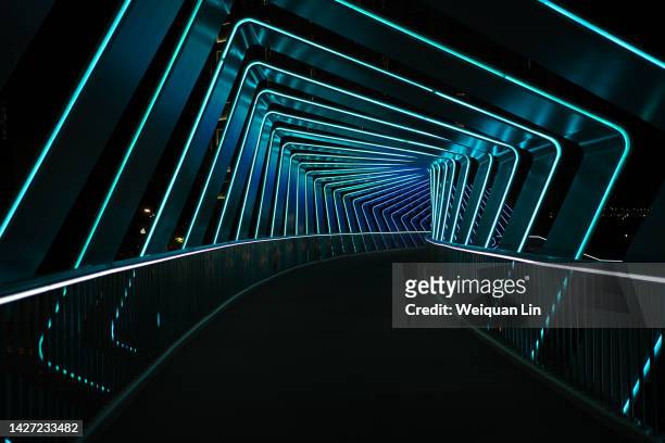 bridge at night - light architecture foto e immagini stock