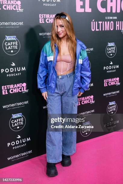 Singer Belen Aguilera attends the "Estirando El Chicle" show at Wizink Center on September 23, 2022 in Madrid, Spain.