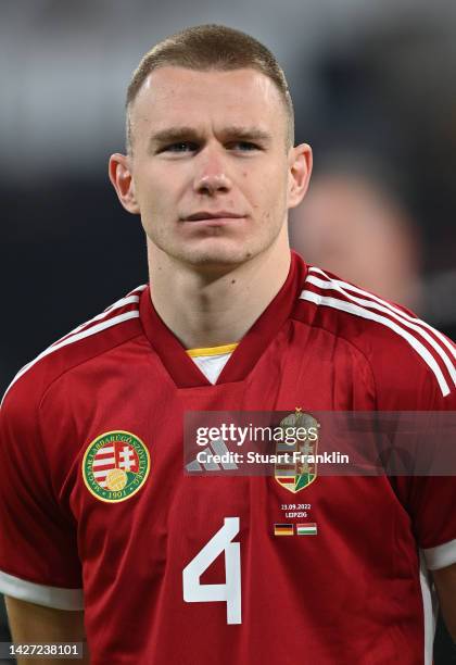 Attila Szalai of Hungary looks on prior to the UEFA Nations League League A Group 3 match between Germany and Hungary at Red Bull Arena on September...