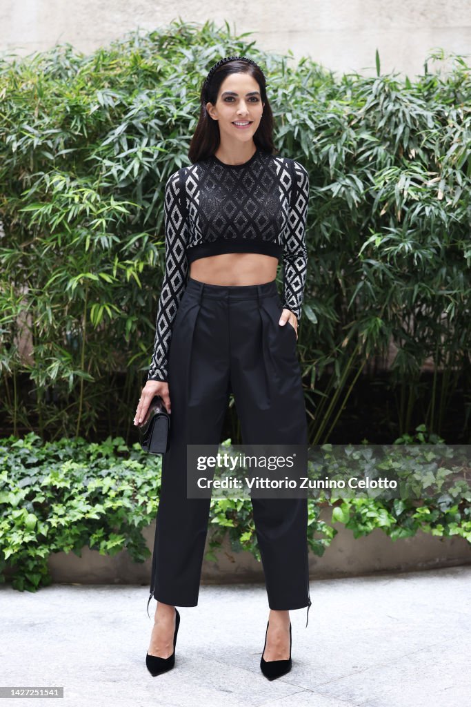 Rocio Munoz Morales is seen at the Giorgio Armani Fashion Show during