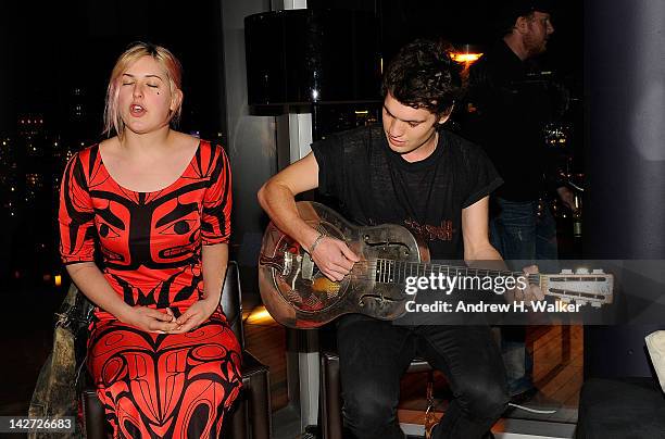 Scout LaRue Willis and Gus Wenner perform at the BAM And Paddle8 Celebrate BAM's 150th Anniversary And BAMart Benefit Auctionat The Standard East...