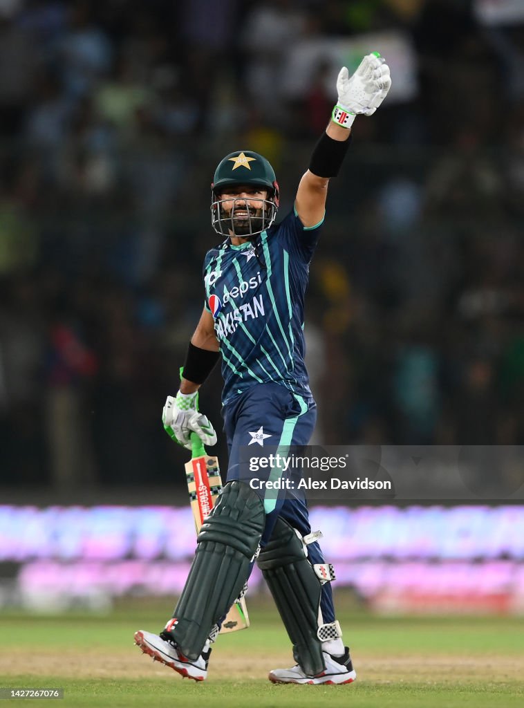 Pakistan Razwan R Mohammad Rizwan of Pakistan celebrates reaching fifty during the 4th ...