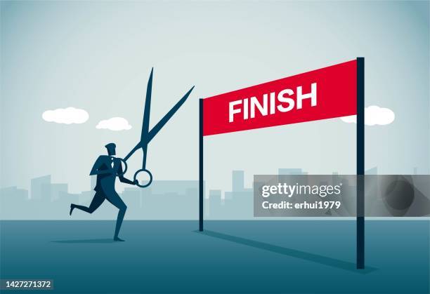 upcoming business goals - finishing line stock illustrations