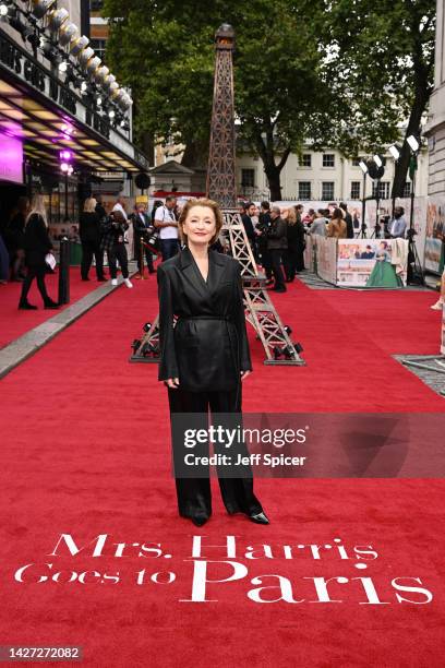 Lesley Manville attends the UK Premiere of "Mrs Harris Goes To Paris" at Curzon Cinema Mayfair on September 25, 2022 in London, England.