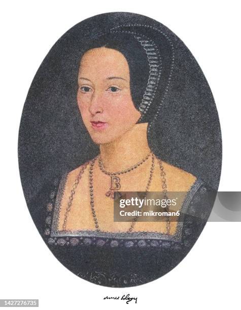 portrait of anne boleyn, queen of england and wife of king henry viii - anne boleyn stock-fotos und bilder