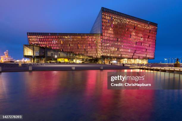 harpa concert hall in reykjavik, iceland - concert hall stock pictures, royalty-free photos & images
