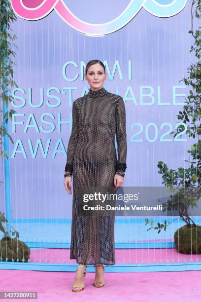 Olivia Palermo attends the CNMI Sustainable Fashion Awards 2022 pink carpet during the Milan Fashion Week Womenswear Spring/Summer 2023 on September...