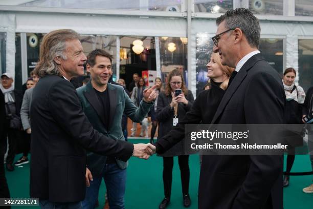 Bill Pohlad, Karl Spoerri, Elke Mayer, managing director SMP AG and Christian Jungen, at the "Dreamin Wild" photocall during the 18th Zurich Film...