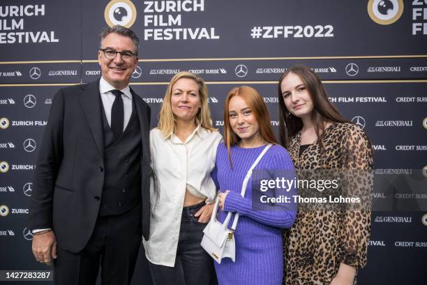 Artistic Director of ZFF Christian Jungen, Director Susanne Regina Meures, Leonie Berger and Melanie Willberger attend the "Girl Gang" photocall...