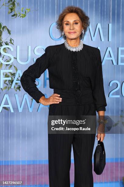 Naty Abascal attends the CNMI Sustainable Fashion Awards 2022 pink carpet during the Milan Fashion Week Womenswear Spring/Summer 2023 on September...