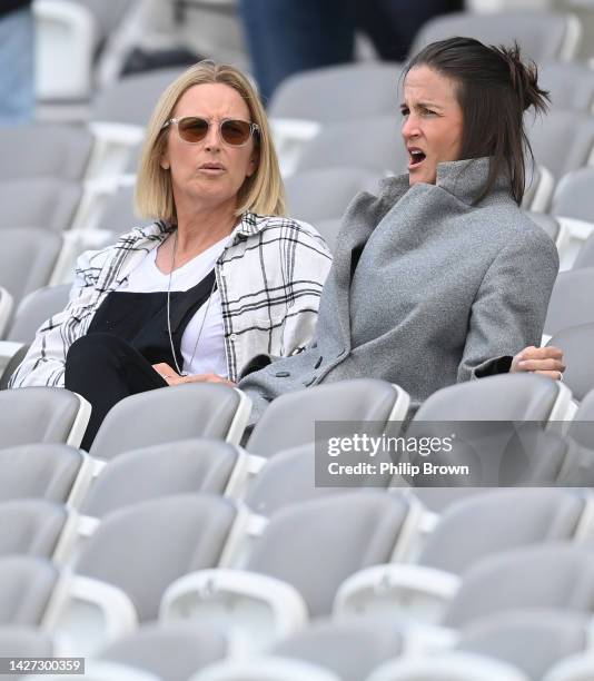 Lisa Keightley and Lydia Greenway look on from the Compton Stand during the Rachael Heyhoe-Flint Trophy Final between Northern Diamonds and Southern...