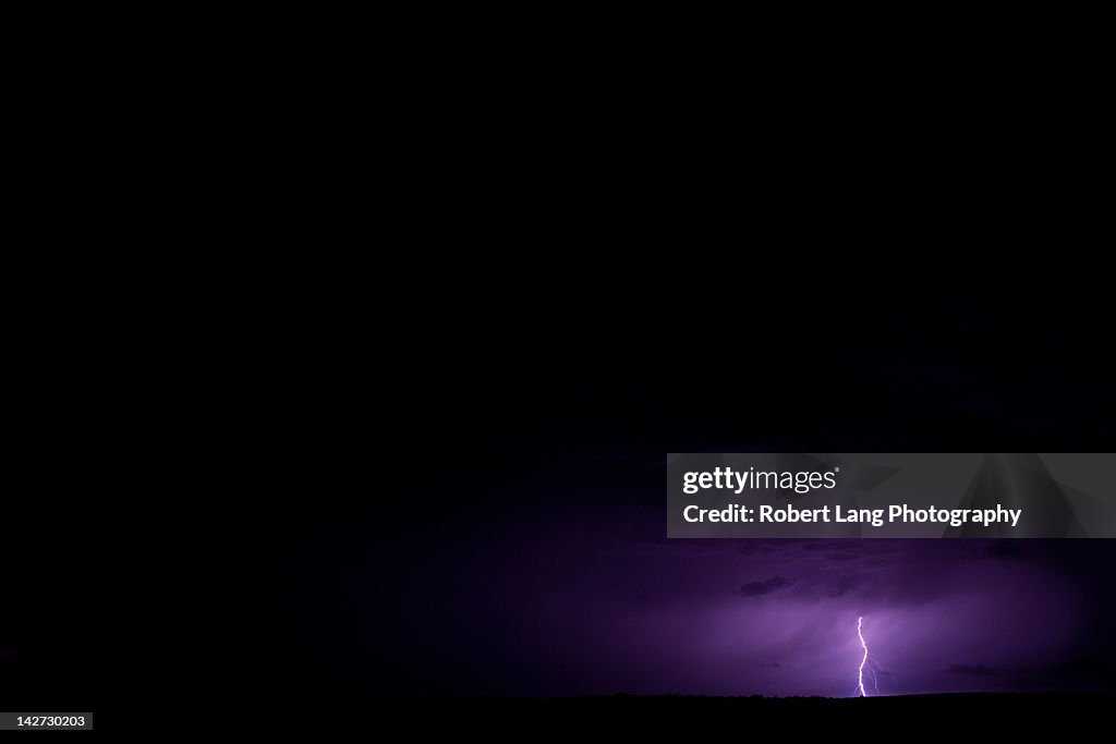 View of lightning strike in sky at Australia