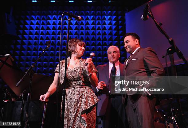 Co-Founders Janis Winehouse, Mitch Winehouse and Alex Winehouse address the audience during the U.S. Launch of the The Amy Winehouse Foundation at...