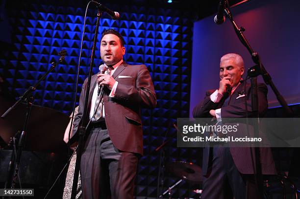 Alex Winehouse and Mitch Winehouse address the audience during the U.S. Launch of the The Amy Winehouse Foundation at Joe's Pub on April 11, 2012 in...
