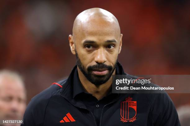 Thierry Henry, Assistant coach of Belgium looks on prior to the UEFA Nations League League A Group 4 match between Netherlands and Belgium at Johan...