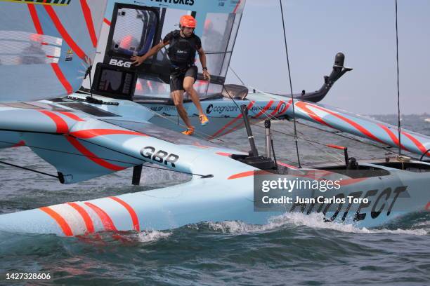 The Great Britain SailGP Team compete during Spain Sail GP Cadiz 2022 on September 25, 2022 in Cadiz, Spain.