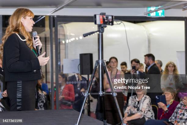 Angela Rayner Labour MP for Ashton-under-Lyne, Deputy leader of the Labour Party, attends a fringe event inside the ACC Liverpool on the opening day...