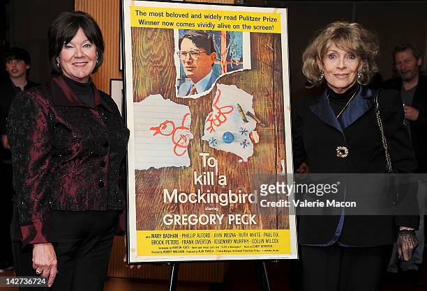 Actress Mary Badham and Veronique Peck attend The Academy Of Motion Picture Arts And Sciences Presents The 50th Anniversary Screening Of "To Kill A...