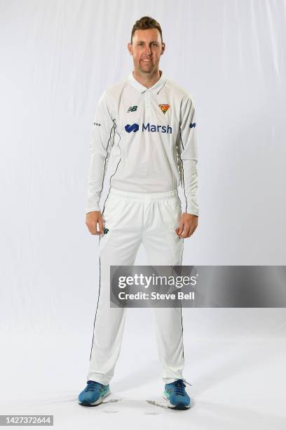 Billy Stanlake during the Tasmania Tigers team headshots session at Blundstone Arena on September 23, 2022 in Hobart, Australia.