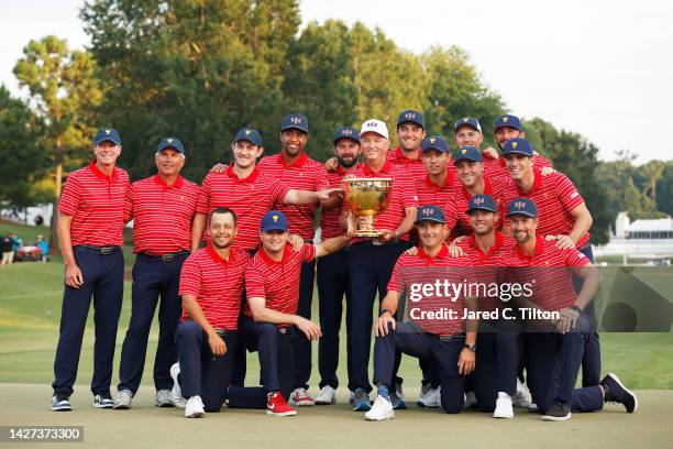 Assistant Captain Steve Stricker, Assistant Captain Fred Couples, Patrick Cantlay, Tony Finau, Cameron Young, Captain Davis Love III, Scottie...