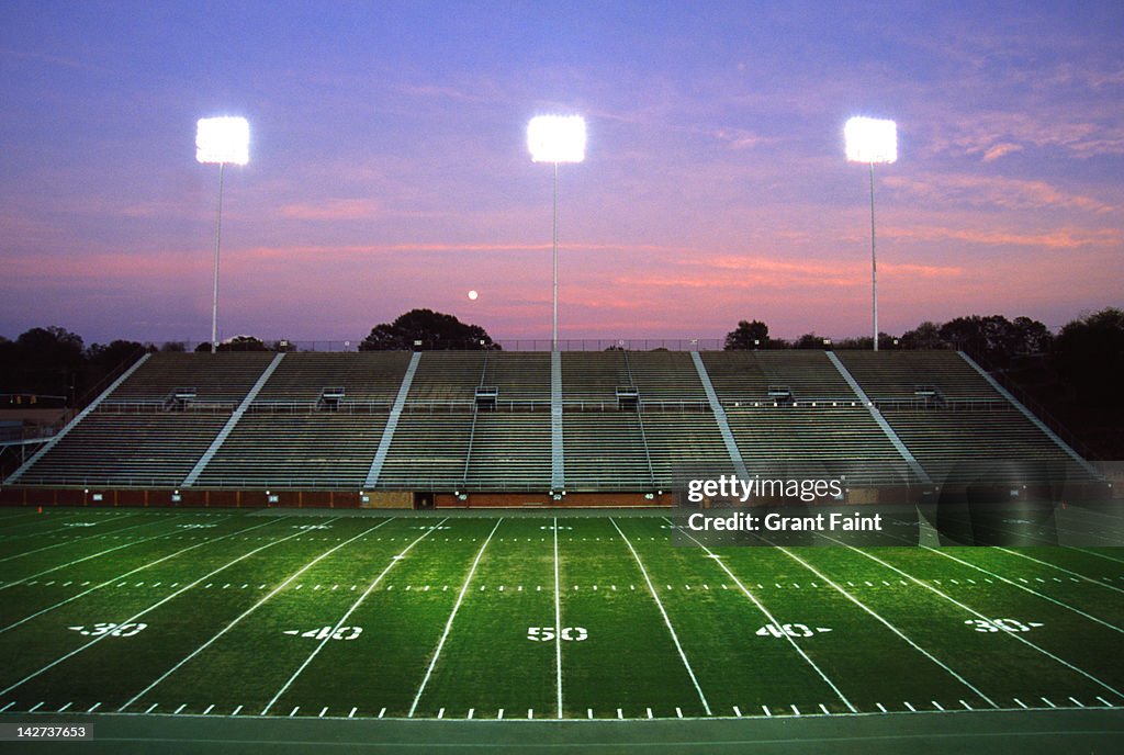 Empty football stadium.