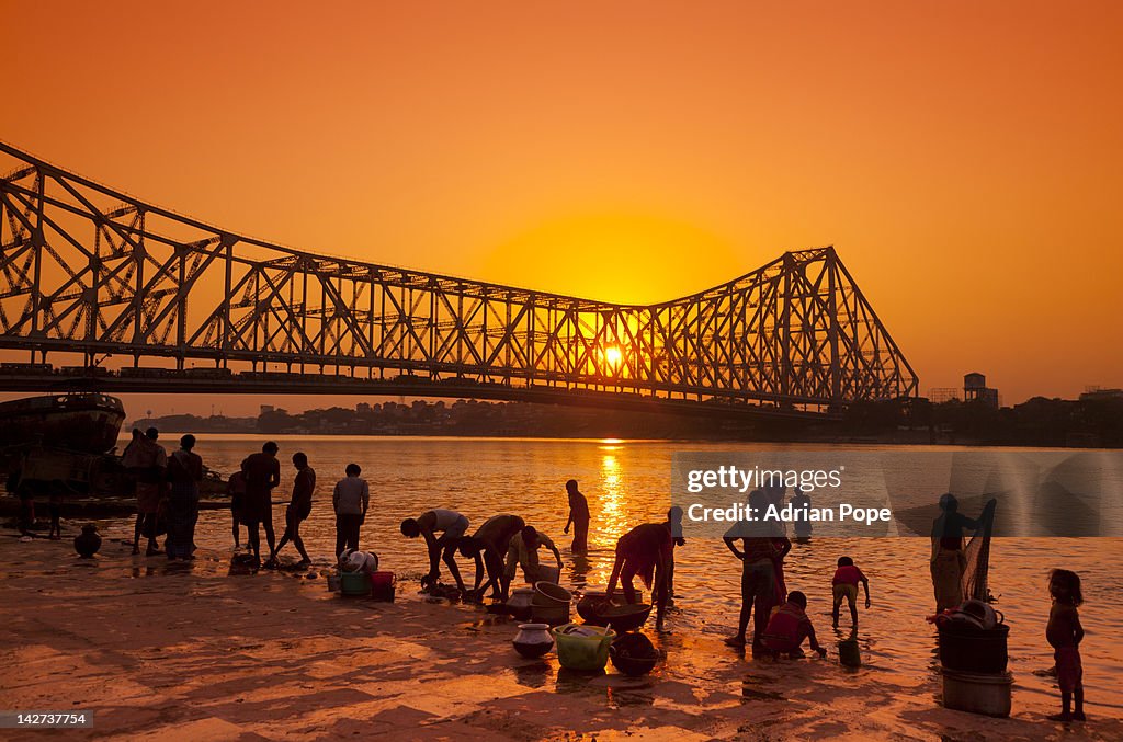 Howrah Bridge and Hooghly River