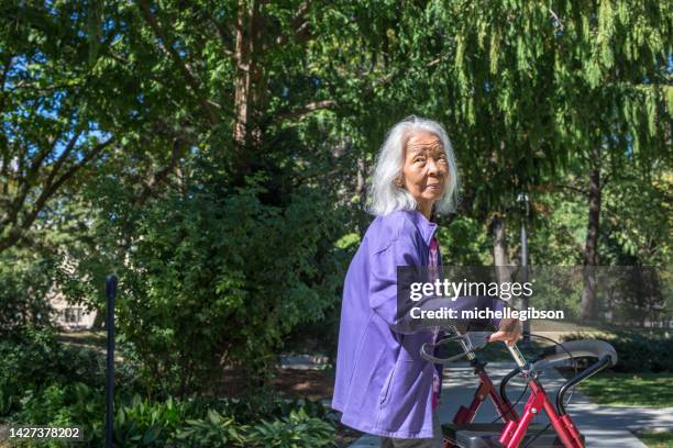 senior elderly woman - autumn 70 90 stock pictures, royalty-free photos & images