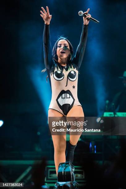 Singer Anitta performs live on stage on March 25, 2016 in Sao Paulo, Brazil.
