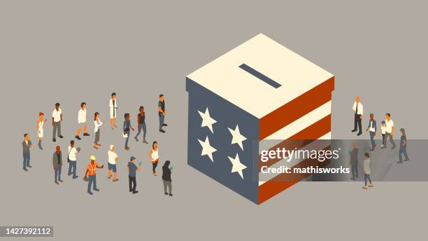 united states elections illustration - polling place stock illustrations