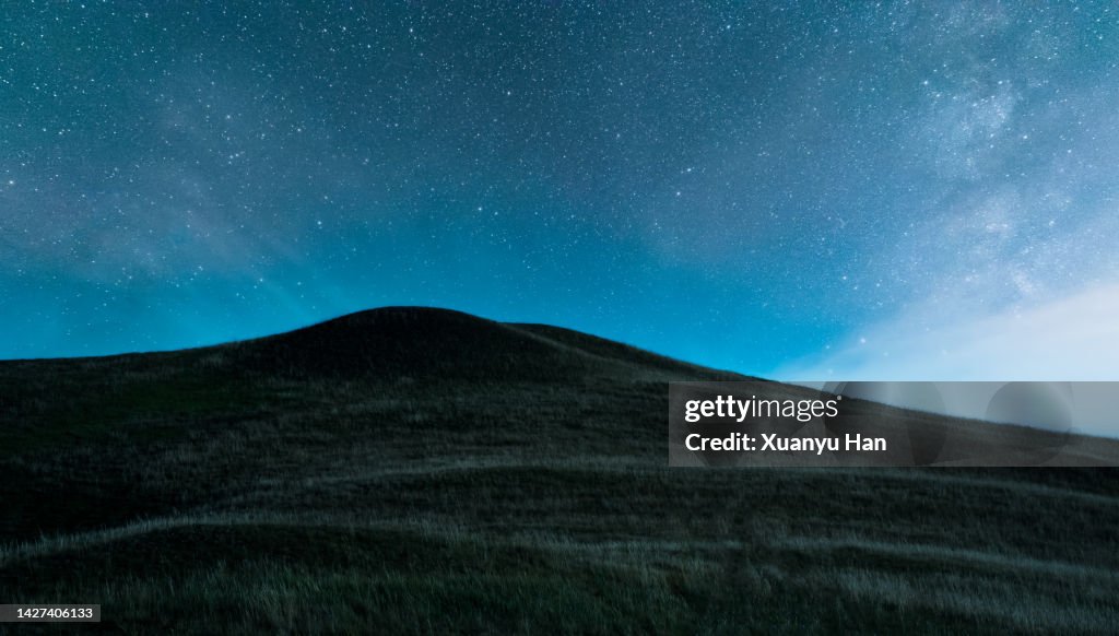 Starry night in mountains