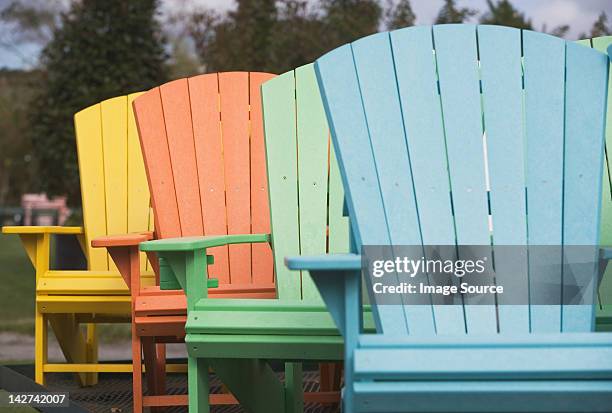 painted chairs - hampton stock pictures, royalty-free photos & images