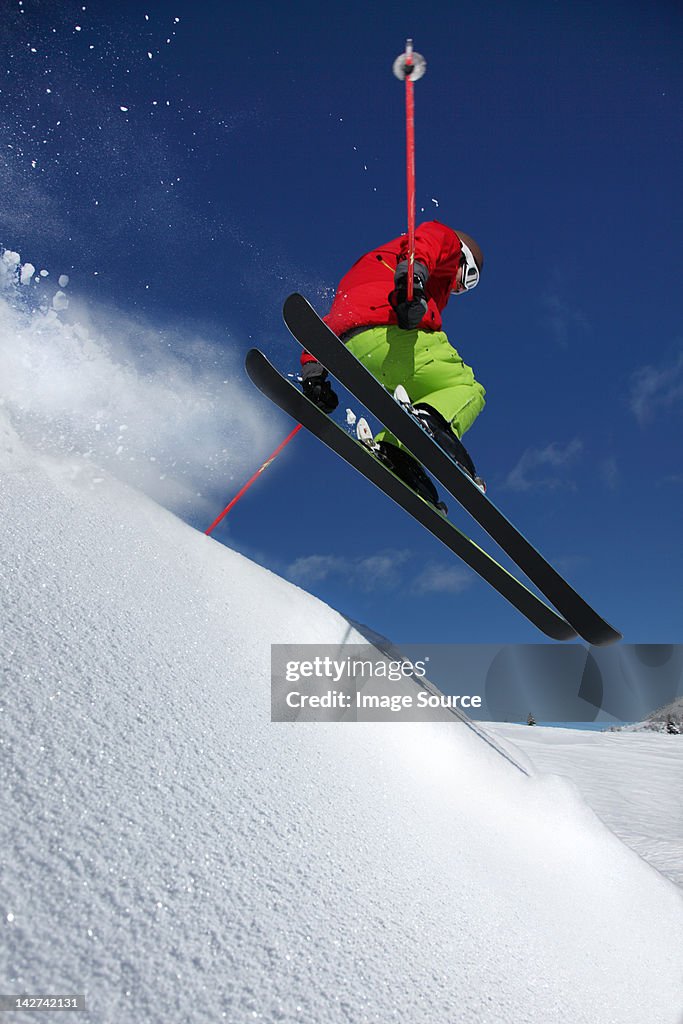 Skier in mid air