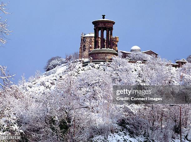 calton hill, edinburgh, scotland - edinburgh winter stock pictures, royalty-free photos & images