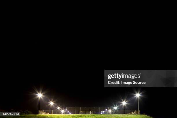 soccer pitch at night - football pitch bildbanksfoton och bilder