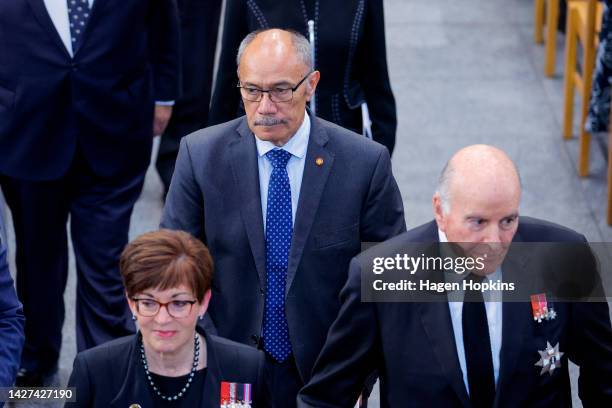 Former Governor-General of New Zealand Sir Jerry Mateparae looks on during a State Memorial Service for Queen Elizabeth II at the Wellington...