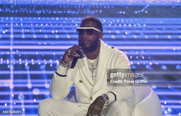 Gucci Mane speaks onstage during the 2022 Revolt Summit at 787 Windsor on September 25, 2022 in Atlanta, Georgia.