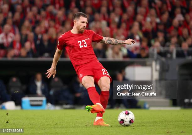 Pierre-Emile Hojbjerg of Denmark during the UEFA Nations League League A Group 1 match between Denmark and France at Parken Stadium on September 25,...