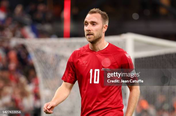 Christian Eriksen of Denmark during the UEFA Nations League League A Group 1 match between Denmark and France at Parken Stadium on September 25, 2022...