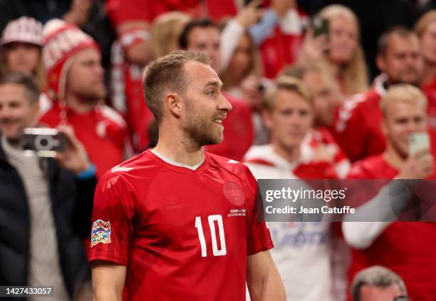 Christian Eriksen of Denmark during the UEFA Nations League League A Group 1 match between Denmark and France at Parken Stadium on September 25, 2022...