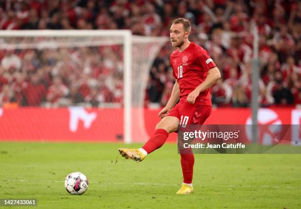 Christian Eriksen of Denmark during the UEFA Nations League League A Group 1 match between Denmark and France at Parken Stadium on September 25, 2022...