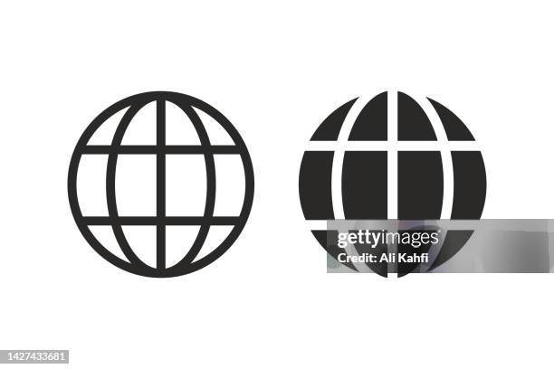 globus und kommunikationssymbol - equator stock-grafiken, -clipart, -cartoons und -symbole