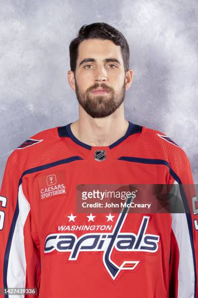 Erik Gustafsson of the Washington Capitals poses for his official headshot for the 2022-2023 season on at MedStar Capitals Iceplex on September 21,...
