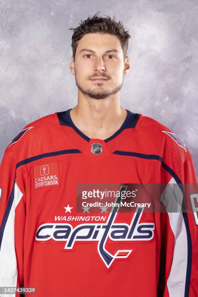 Zach Fucale of the Washington Capitals poses for his official headshot for the 2022-2023 season on at MedStar Capitals Iceplex on September 21, 2022...