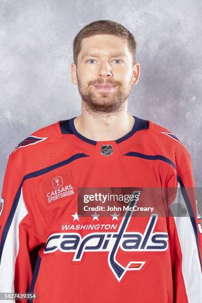 Evgeny Kuznetsov of the Washington Capitals poses for his official headshot for the 2022-2023 season on at MedStar Capitals Iceplex on September 21,...